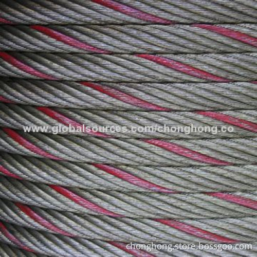 Bright Steel Wire Rope with Yellow Painted and Wooden Spool, Painting on Strand Available